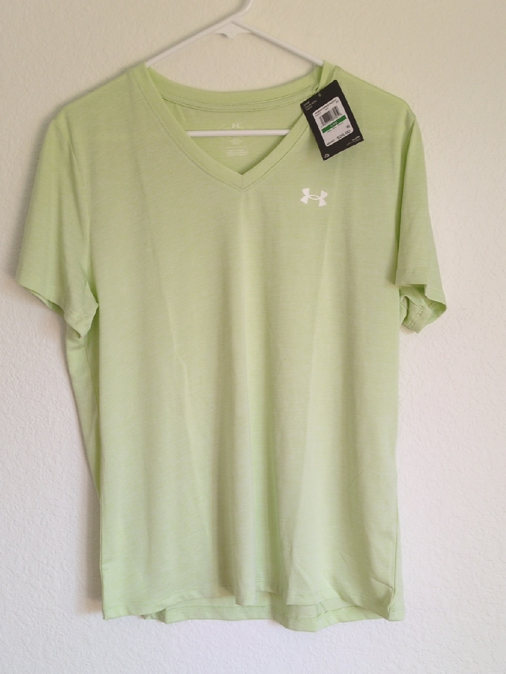 Under Armour Pale Lime V-Neck Athletic Tee